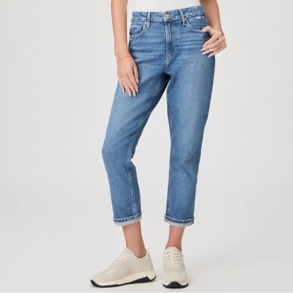 PAIGE Women's High Rise Brigitte Slim Boyfriend Jeans